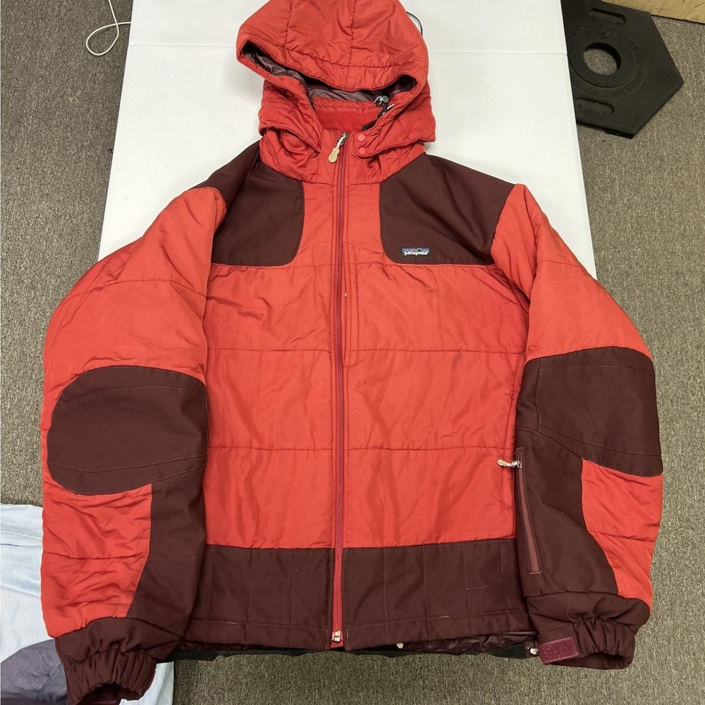Patagonia Das Parka Mens XL Red Burgundy Insulated Hooded Puffer Jacket